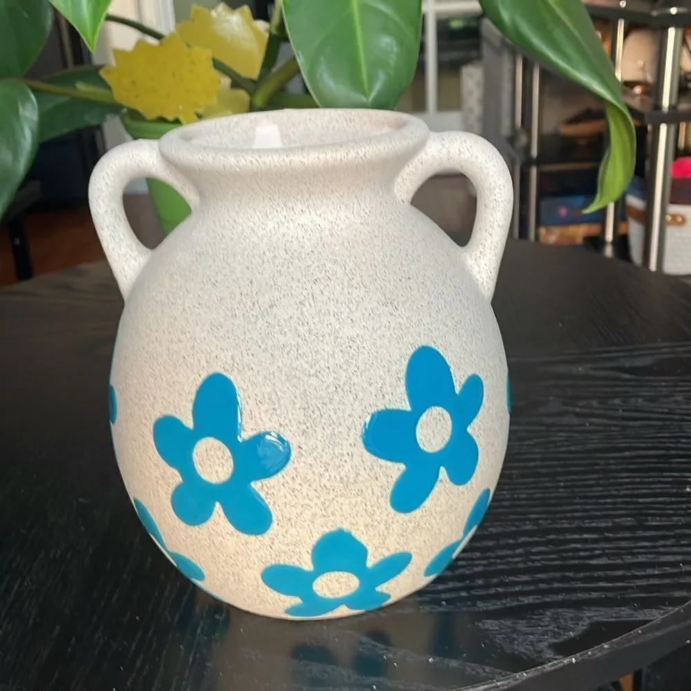 Eccolo large blue flowers handle vase plant pot table top decor house decoration